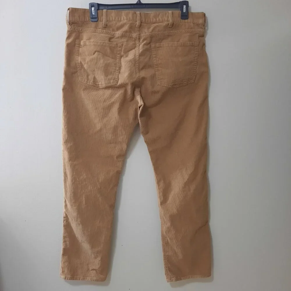 J.Crew 770 Straight Fit Corduroy Pants Men's 38x32 Tan Brown Stretch Cotton